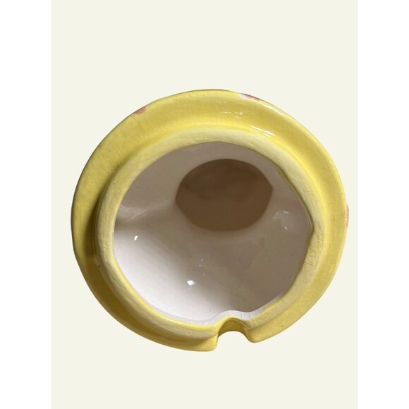 Vintage Ceramic Chick In Egg Trinket Box With Floral Accents - Picture 9 of 15